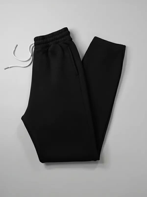 Jet Black French Terry Track Pants Jet Black French Terry Track Pants