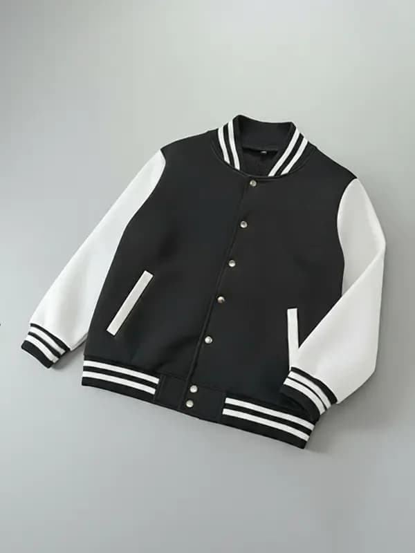 Jet Black Enriched Fleece Varsity jackets Jet Black Enriched Fleece Varsity jackets