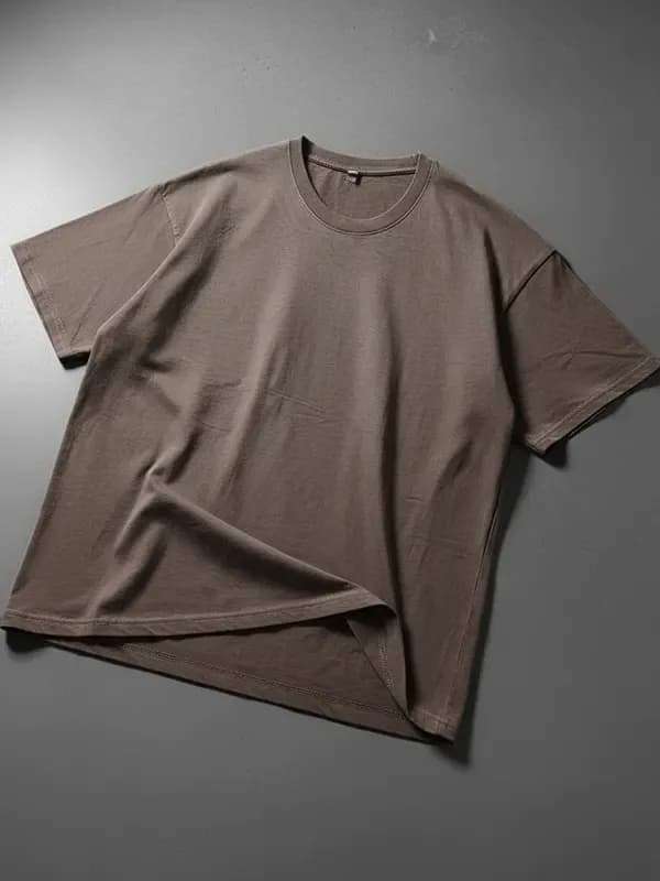 Chocolate Brown Acid Wash Single Jersey Oversized T-shirts Chocolate Brown Acid Wash Single Jersey Oversized T-shirts