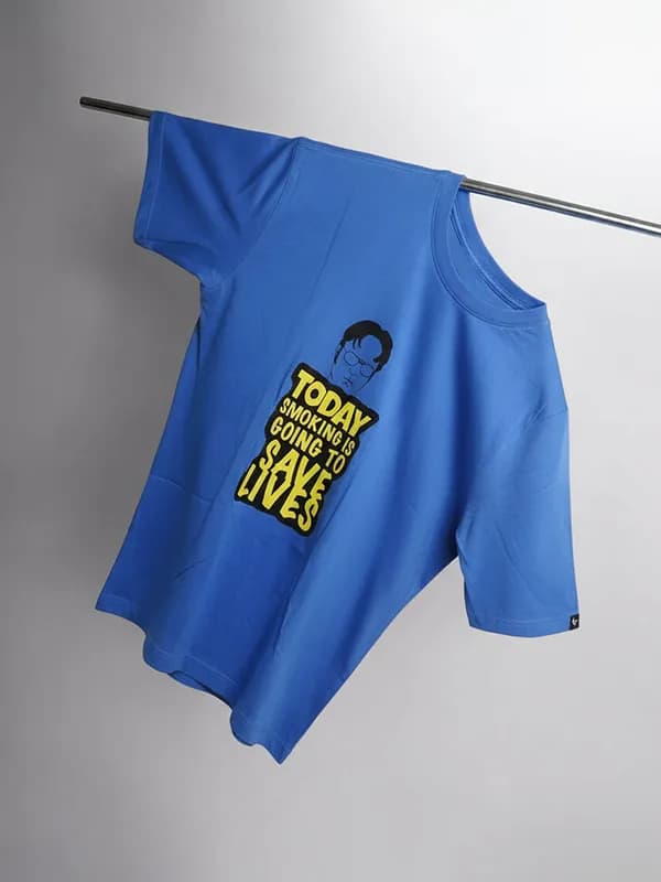 Light Blue Screen Print Regular T-shirt Light Blue Screen Print Regular T-shirt