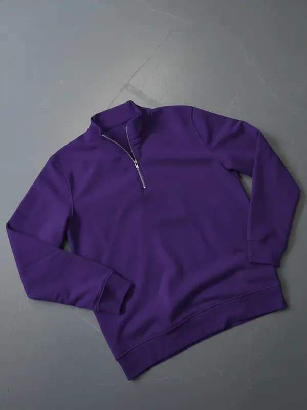 Wine Purple Quarter-Zipper Jacket Wine Purple Quarter-Zipper Jacket